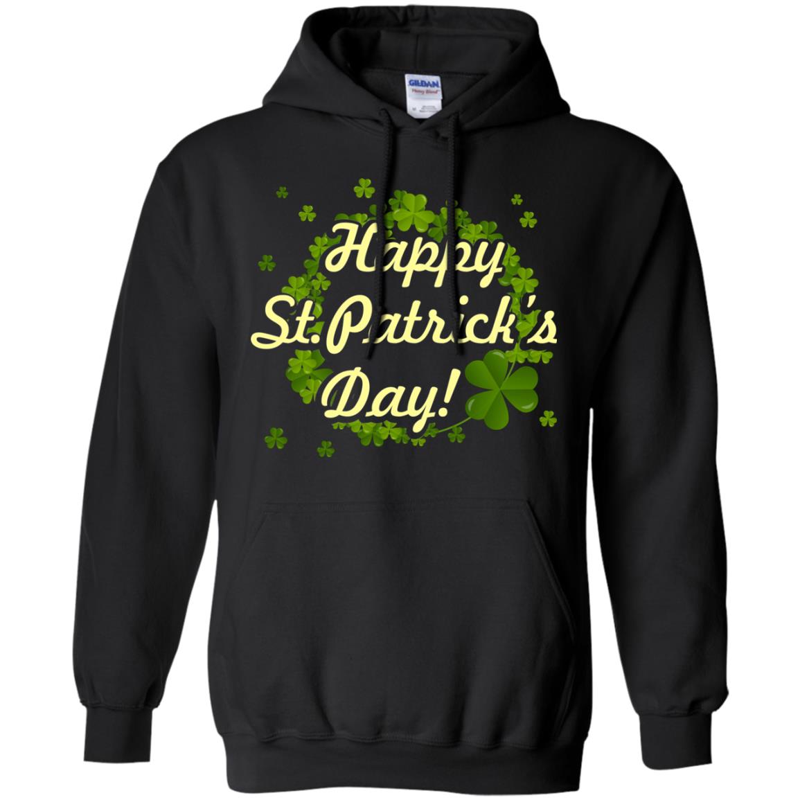 Happy St.patricks Day Shamrocks T-shirt Black