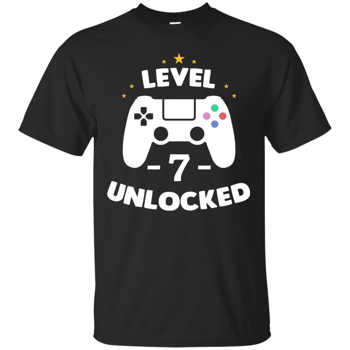Level 7 Unlocked Gamer Seventh Birthday Party Shirt Black