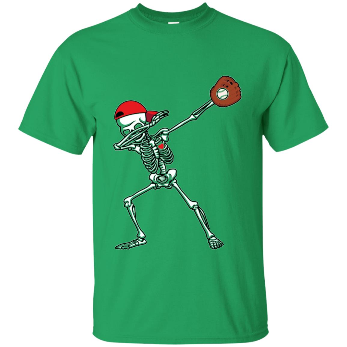 Dabbing Skeleton Baseball Lover T-shirt Irish Green