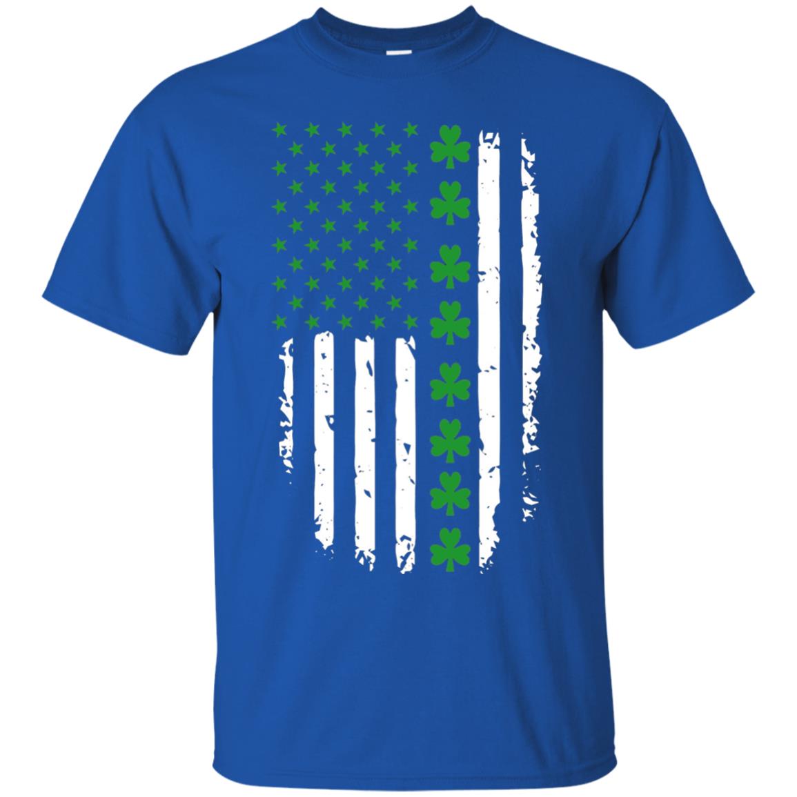 St. Patrick's Day T-shirt Irish American Flag T-shirt Royal
