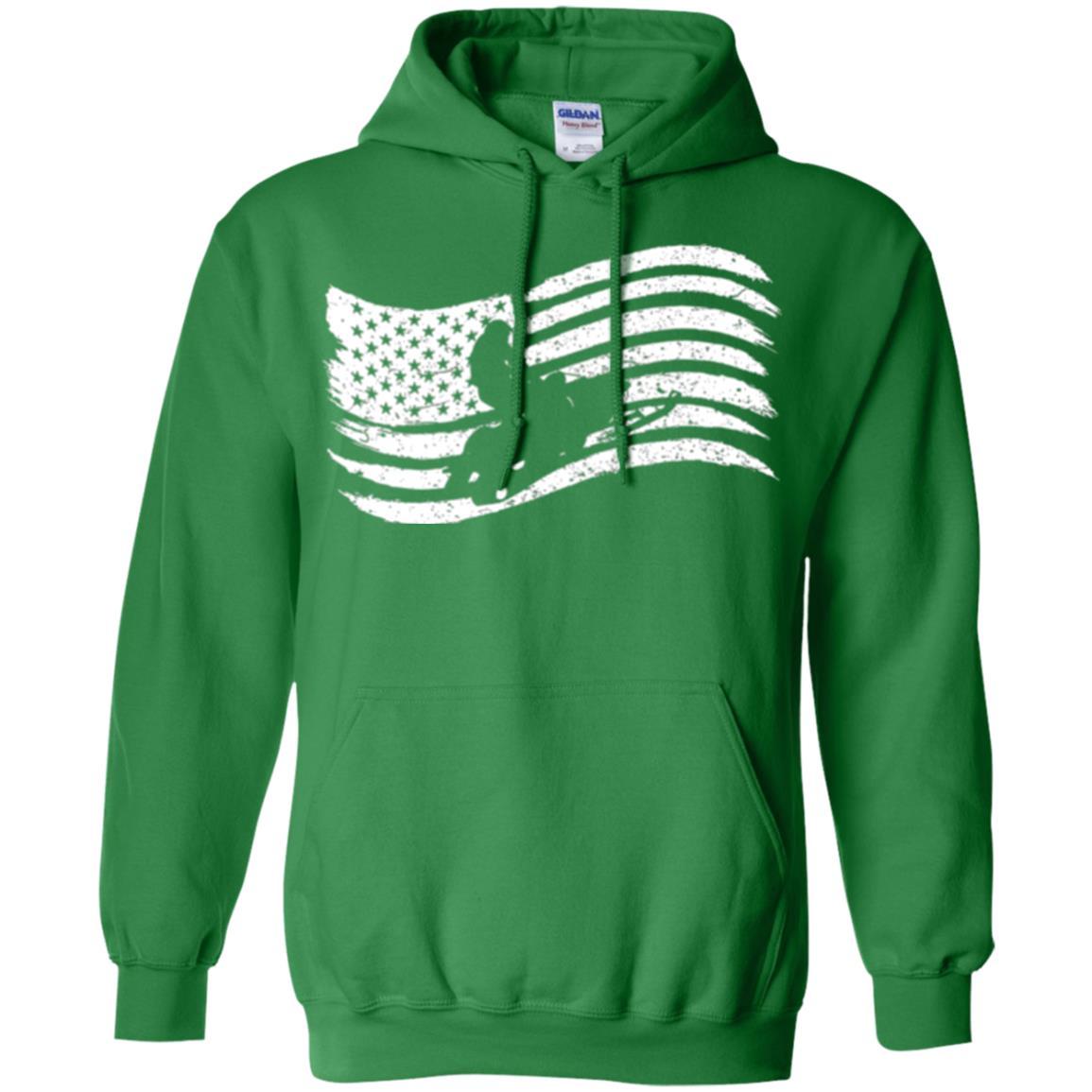 Snowmobile Rider T-shirt American Flag Irish Green