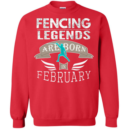 Fencing Legends Are Born In February Fencing Lover T-shirt Red