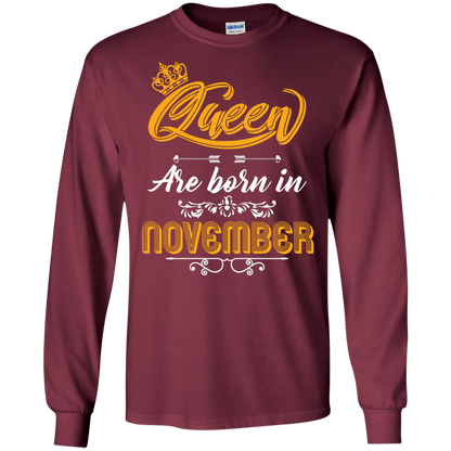 Brithday T-Shirt Queen Are Born In November Maroon