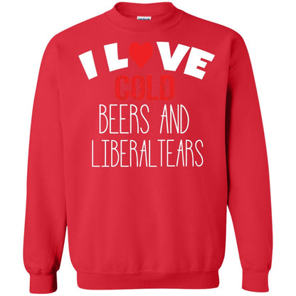 Love Liberal Tears And Cold Beers Funny Political Shirt Red