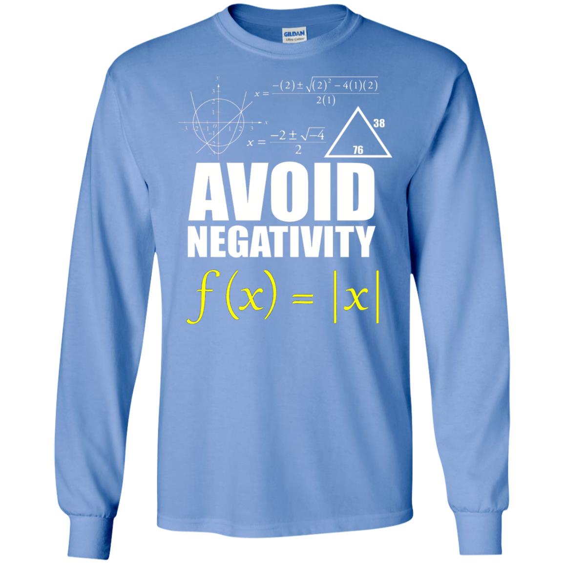 Avoid Negativity Math Teacher T-shirt Carolina Blue