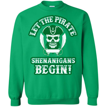 Saint Patrick's Day T-shirt Let The Pirate Shenanigans Begin Irish Green
