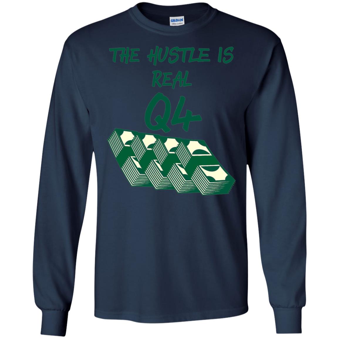 Money T-shirt The Hustle Is Real Q4 Making Money Novelty Navy