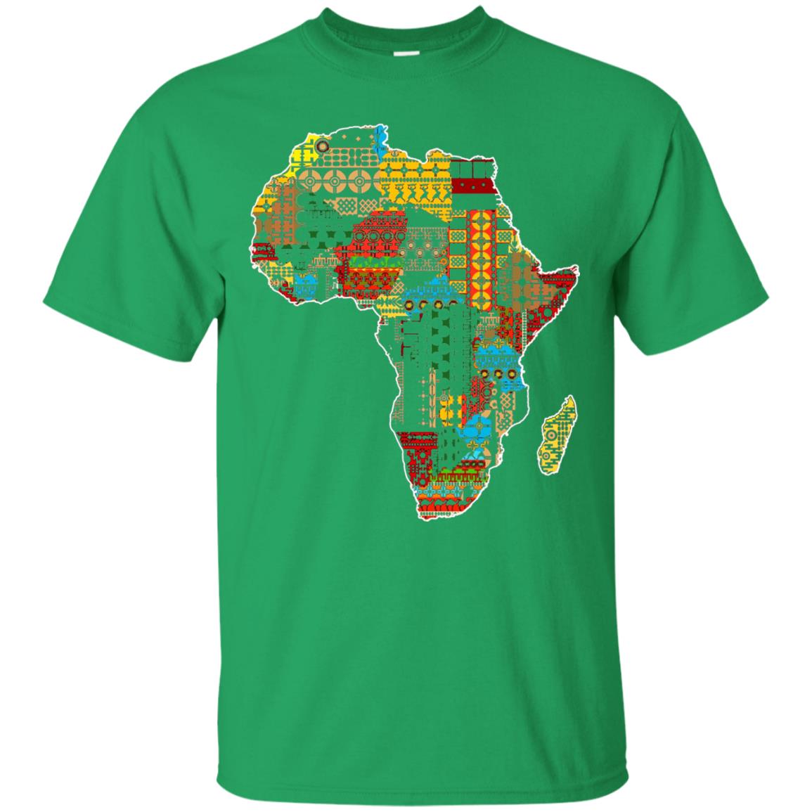 African Pride Traditional Ethnic Pattern Africa Map Shirt Irish Green