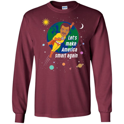 Astronomy T-shirt Let's Make America Smart Again Maroon