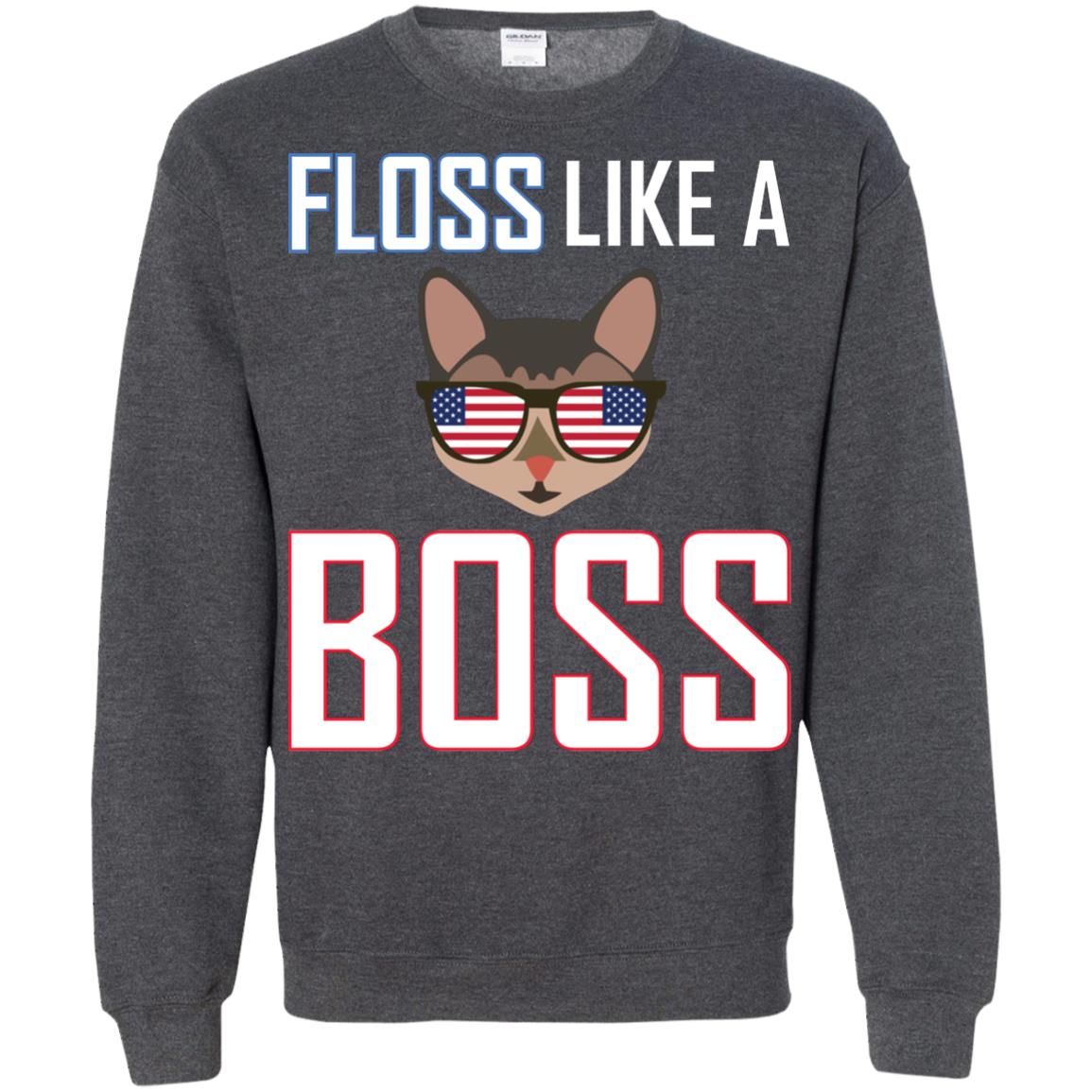 Floss Like A Boss Cat Shirt Dark Heather