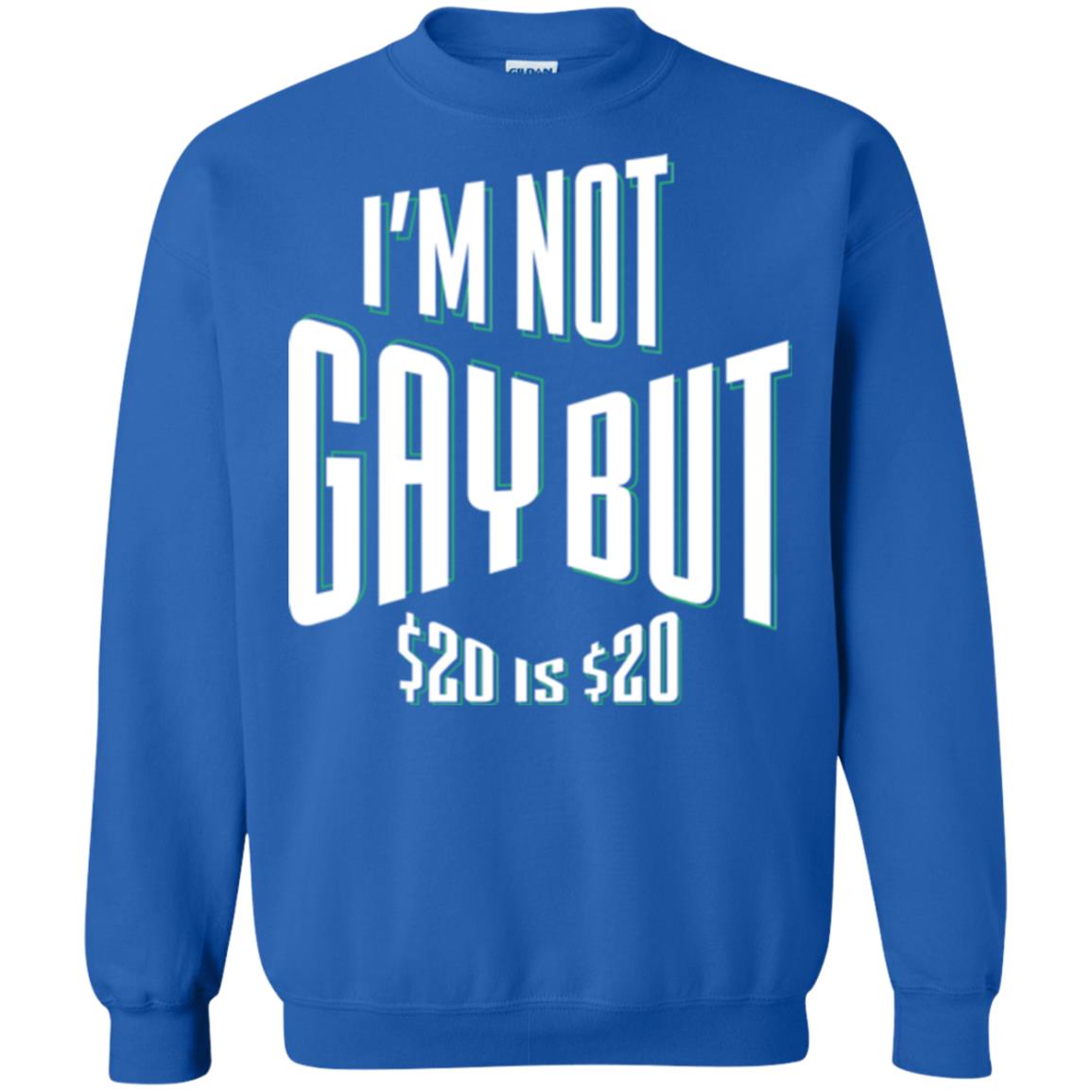 Funny Bi-curious Bachelor Humor Party T-shirt I'm Not Gay But $20 Is $20 Royal