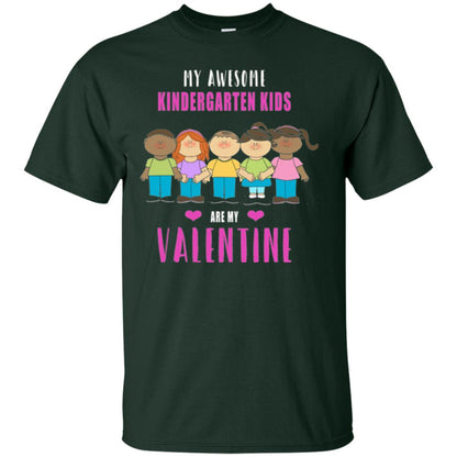 Kindergarten Teacher T-shirt My Awesome Kindergarten Kids Forest Green
