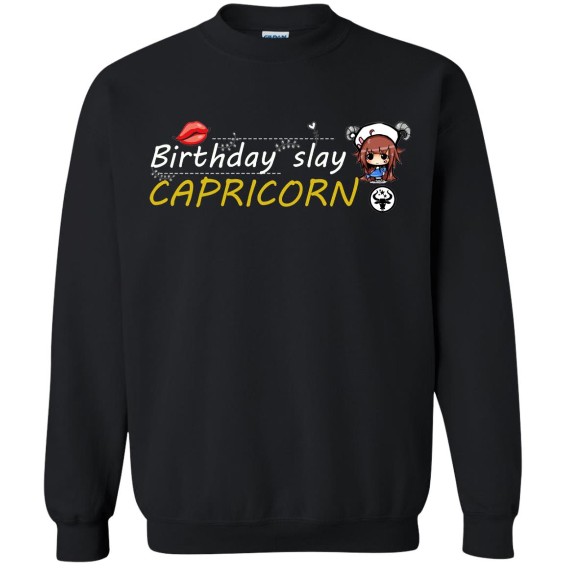 Cute Capricorn Girl Birthday Lip Slay T-shirt Black
