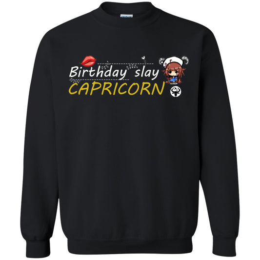 Cute Capricorn Girl Birthday Lip Slay T-shirt Black