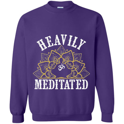 Funny Heavily Meditated Yoga Meditation T-shirt Purple
