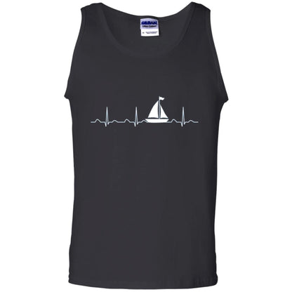 Boating Sailor T-shirt Heartbeat Black