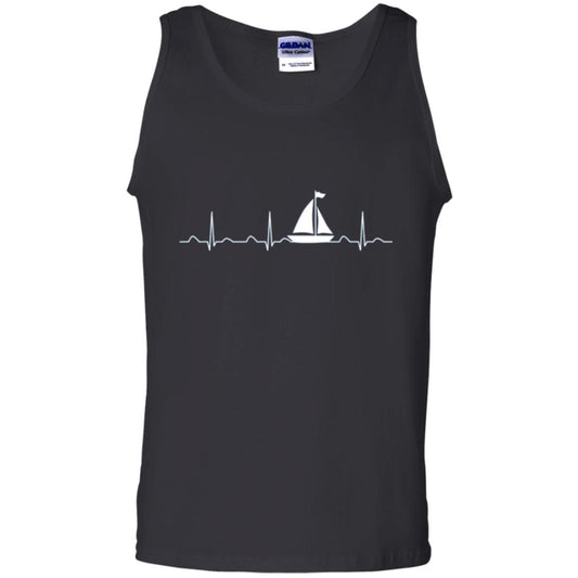 Boating Sailor T-shirt Heartbeat Black