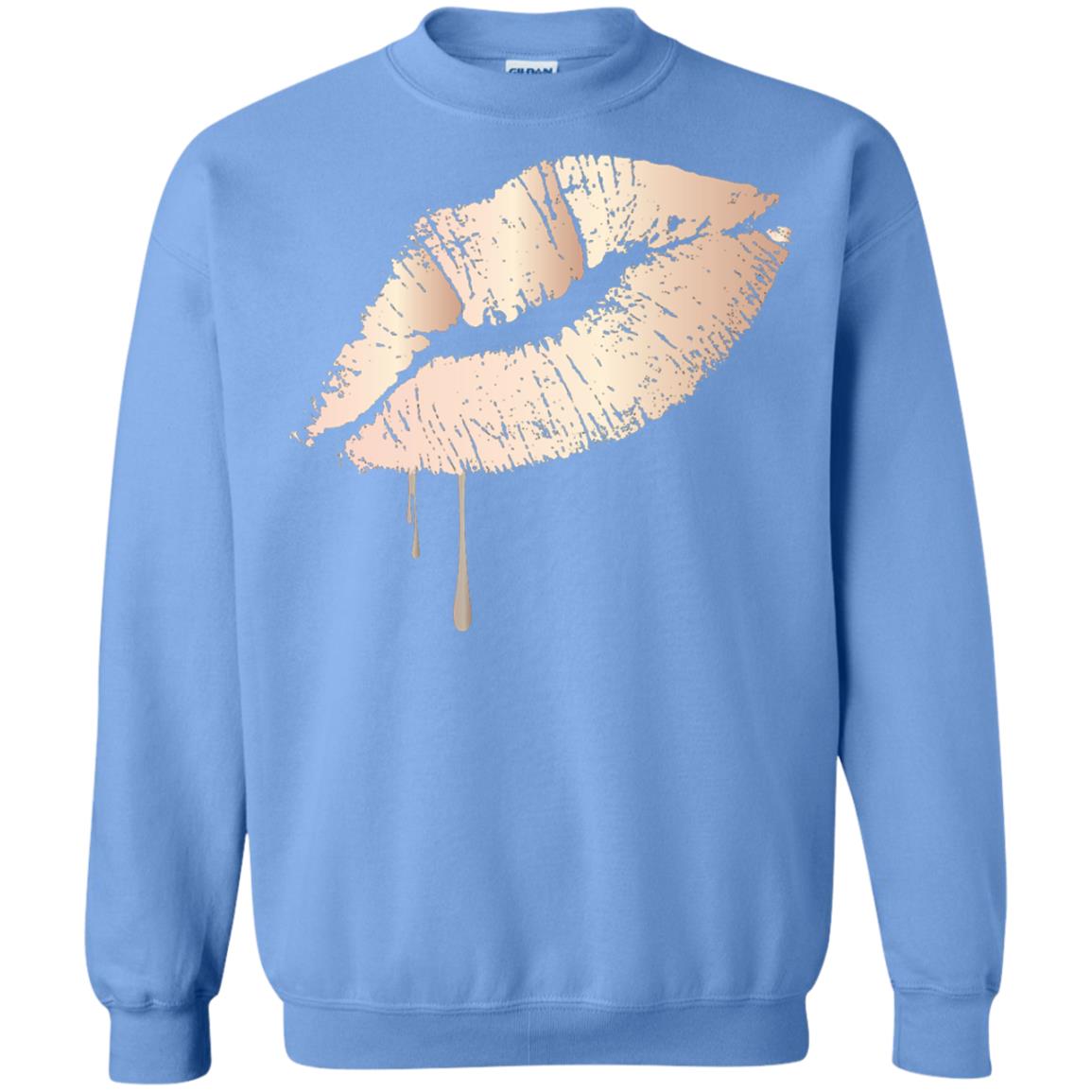 Rose Gold Dripping Lips T-shirt Carolina Blue