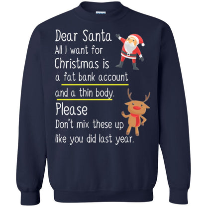 Christmas T-shirt Dear Santa All I Want For Christmas Navy