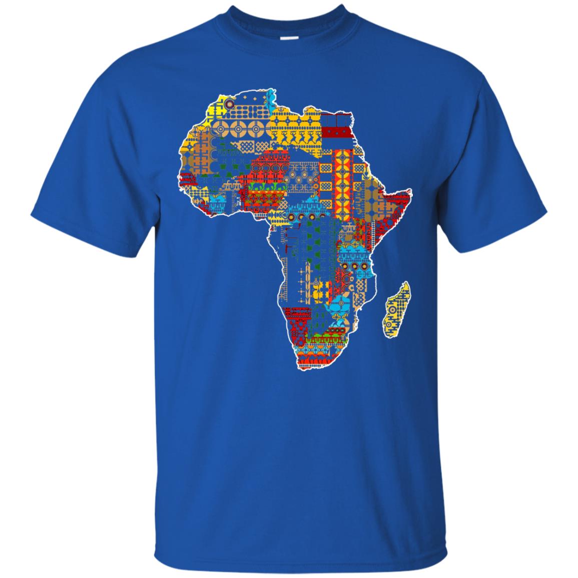 African Pride Traditional Ethnic Pattern Africa Map Shirt Royal