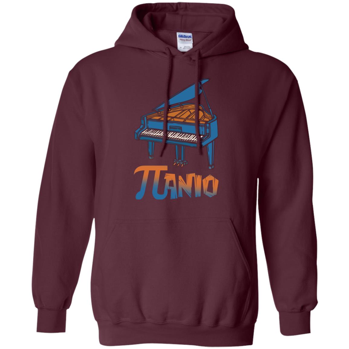 Pi Day T-shirt Funny Piano Lover Maroon