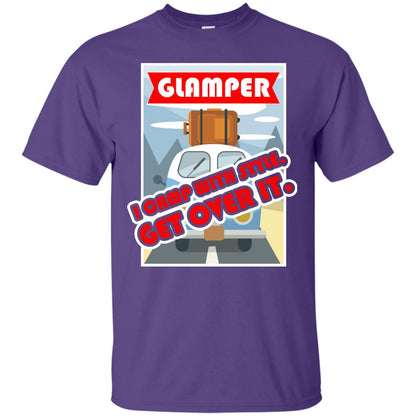 Glamper I Camp With Style Get Over It Best Gift Shirt For Glamper Purple