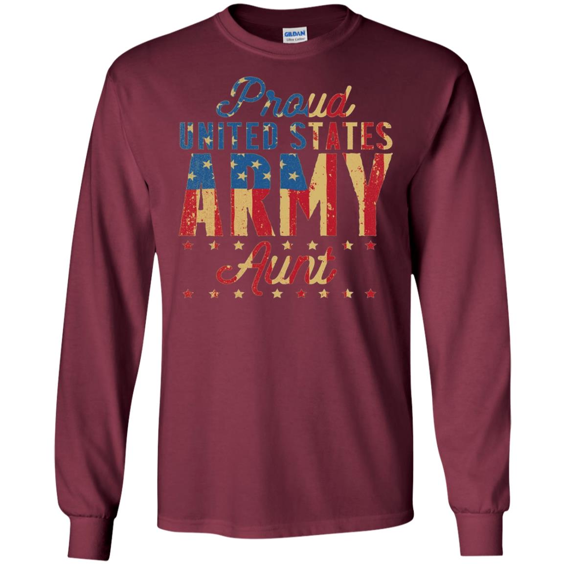 Proud United States Army Aunt Us Shirt Maroon