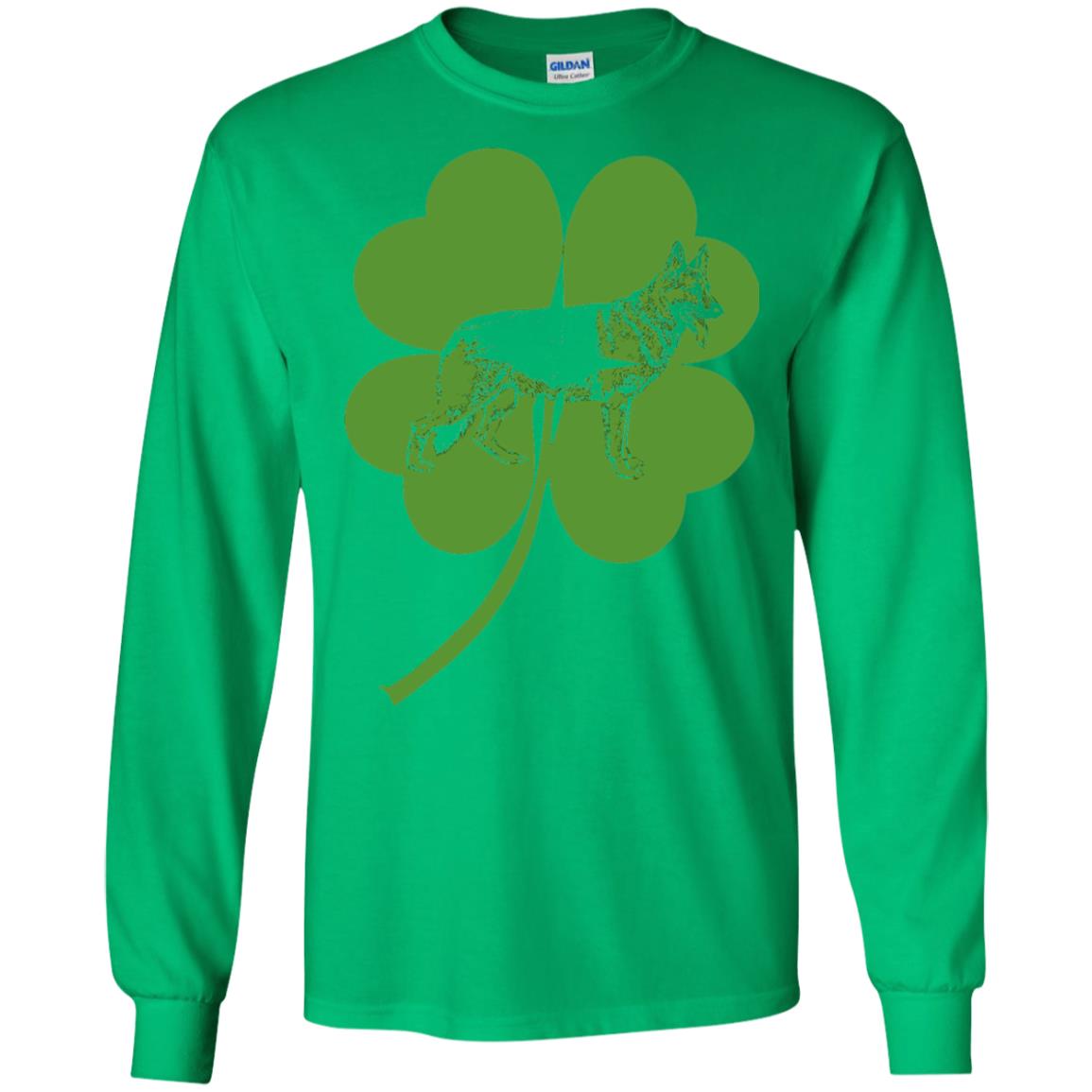 German Shepherd Shamrock St. Patrick_s Day T-shirt Irish Green