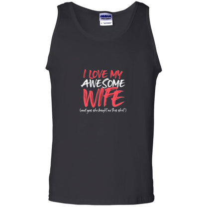 Valentines Day T-shirt I Love My Awesome Wife Black