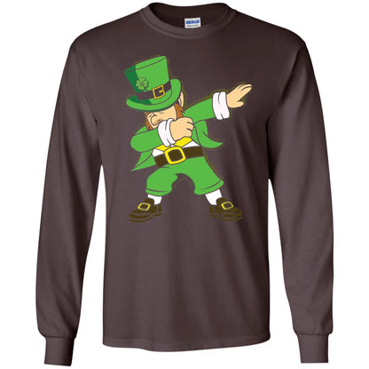 Dabbing Leprechaun Irish Dab Dance St Patrick_s Day T-shirt Dark Chocolate