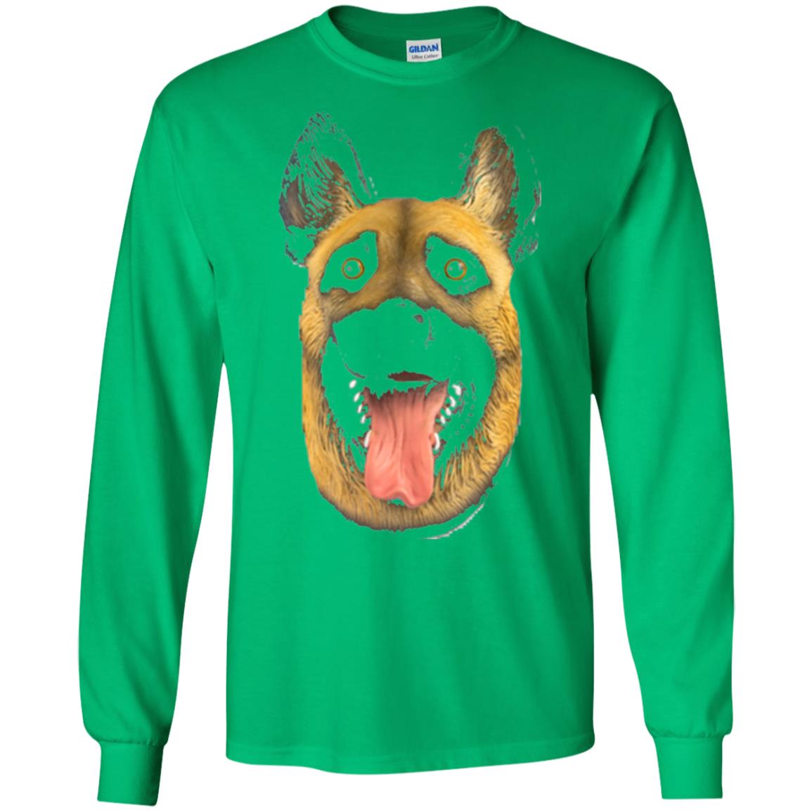Dog Lover T-shirt Creepy Dog Head T-shirt Irish Green