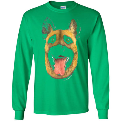 Dog Lover T-shirt Creepy Dog Head T-shirt Irish Green