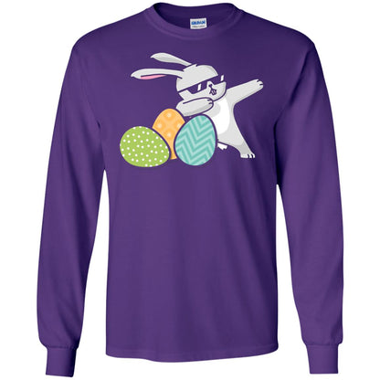 Easter Bunny Dabbing Gift Shirt For Dabbing Lover Purple