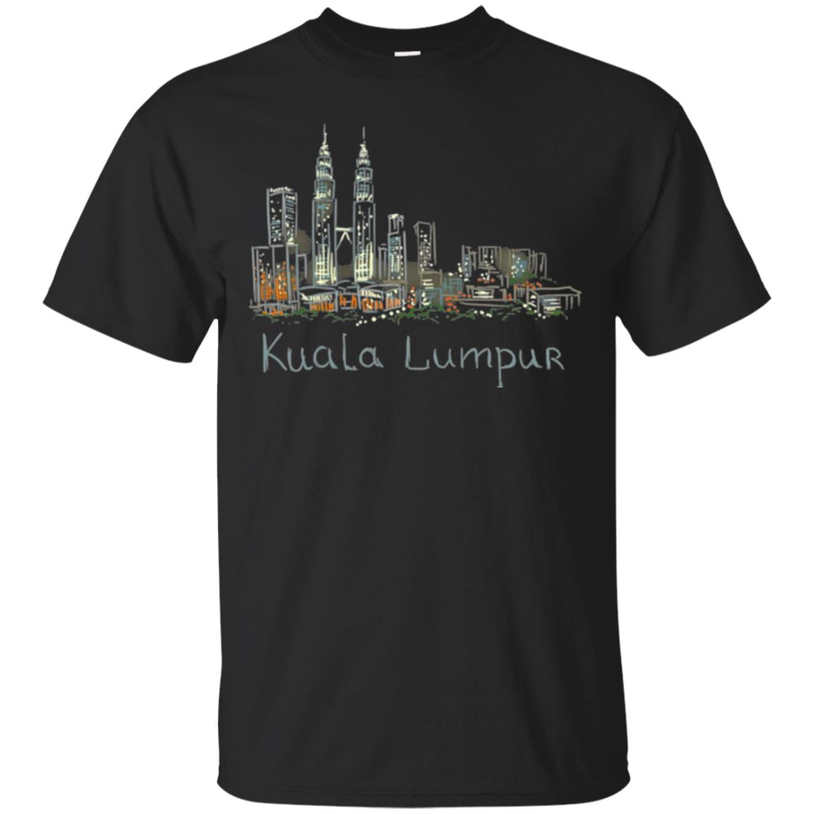 Kuala Lumpur Kl Panorama At Night T-shirt Black
