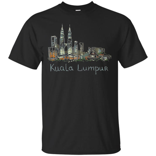 Kuala Lumpur Kl Panorama At Night T-shirt Black
