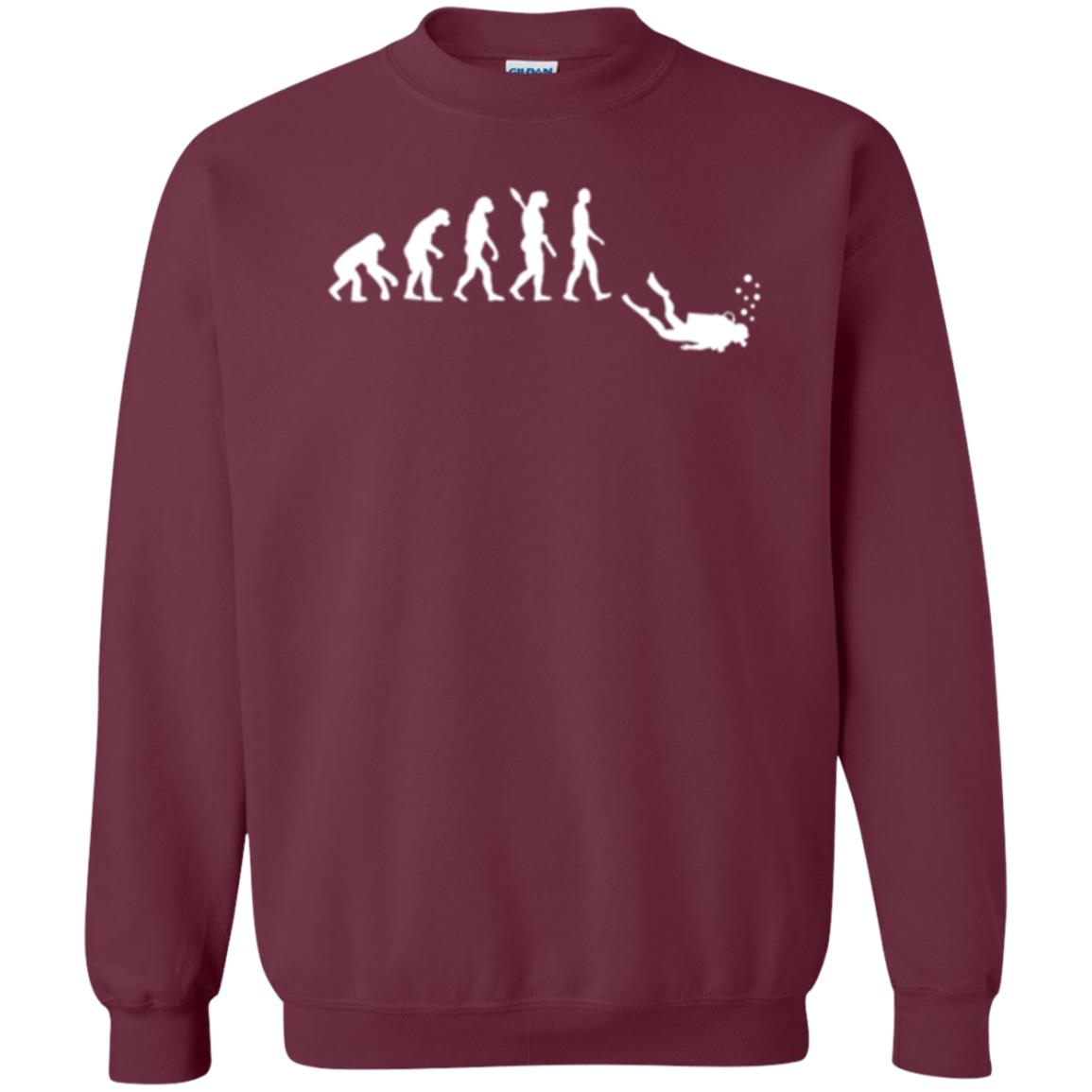 Evolution Of Man Funny Scuba Diving T-shirt Maroon