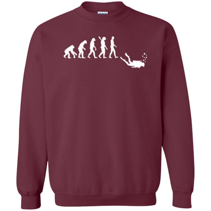Evolution Of Man Funny Scuba Diving T-shirt Maroon