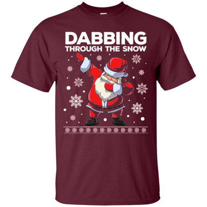 Christmas T-shirt Dabbing Through The Snow T-shirt Maroon