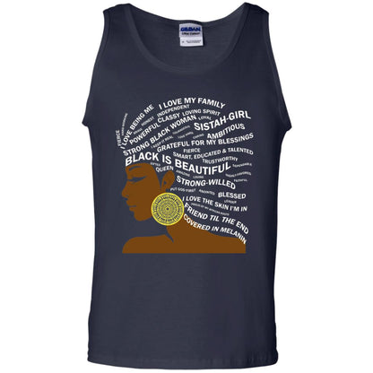 Black Is Beautiful Black History Month Word Art T-shirt Navy