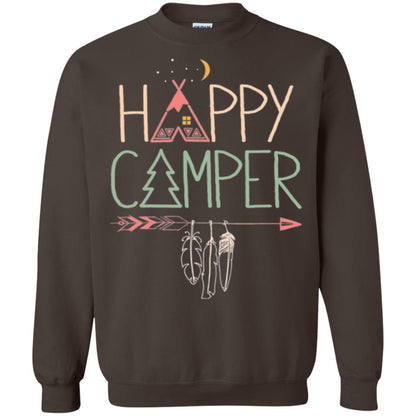Camper T-shirt Happy Camping Dark Chocolate
