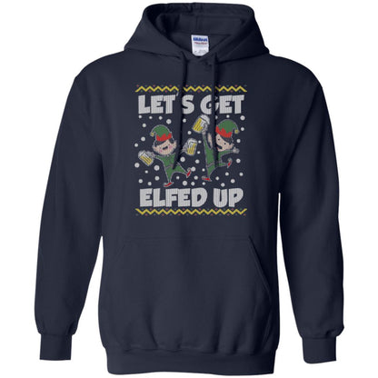 Christmas T-shirt Let's Get Elfed Up Navy