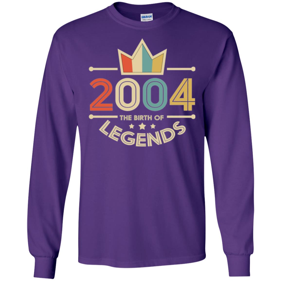 Brithday T-shirt Vintage 2004 The Birth Of Legends Purple