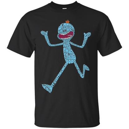 Cartoon T-shirt It_s Mr. Meeseeks Typography Black
