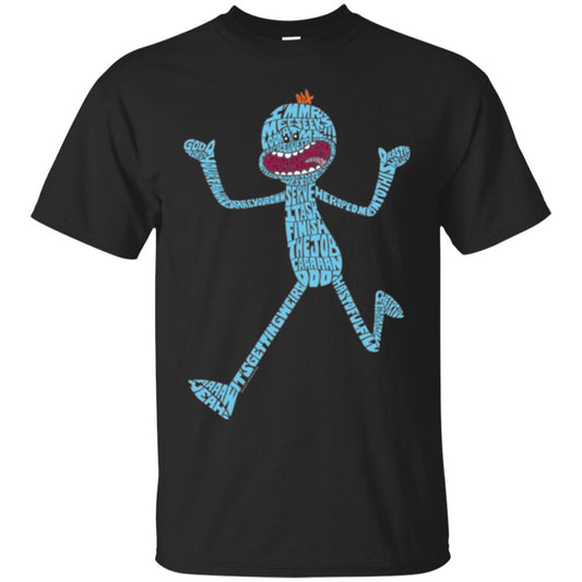 Cartoon T-shirt It_s Mr. Meeseeks Typography Black