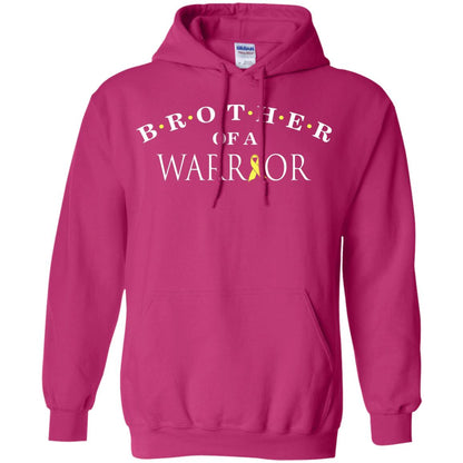 Brother Is A Warrior Childhood Cancer Awareness T-shirt Heliconia