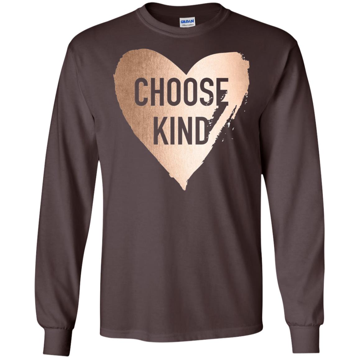 Choose Kind Anti Bullying Rose Gold T-shirt Dark Chocolate