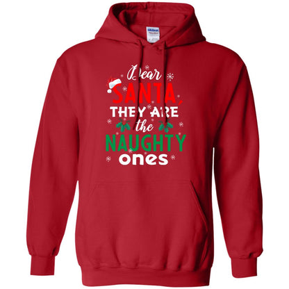 Dear Santa They Are The Naughty Ones Funny X-mas Gift Shirt Red