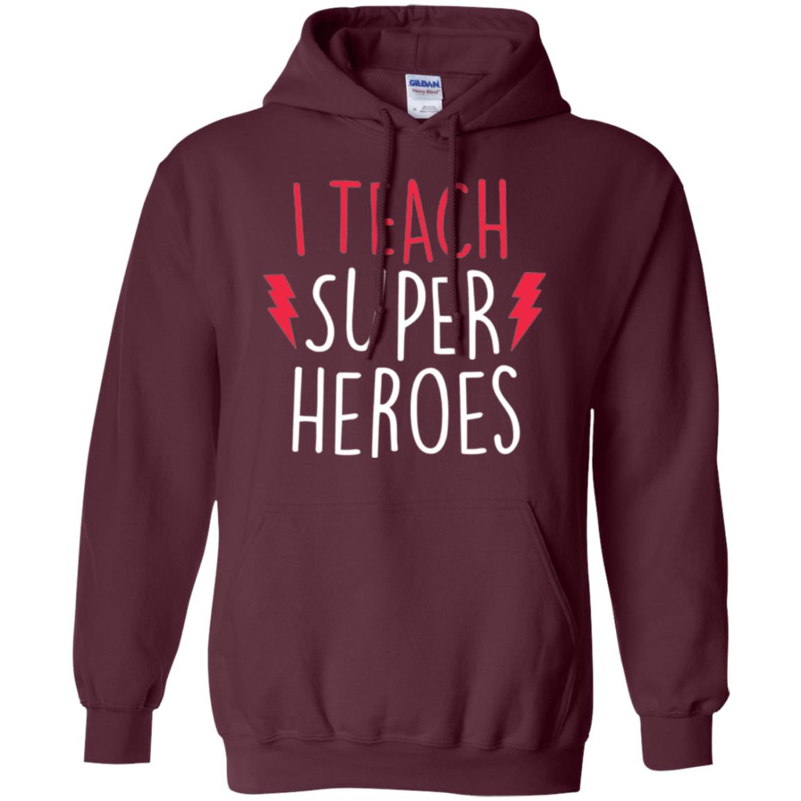 Cute Teacher T-shirt I Teach Super Heroes Maroon