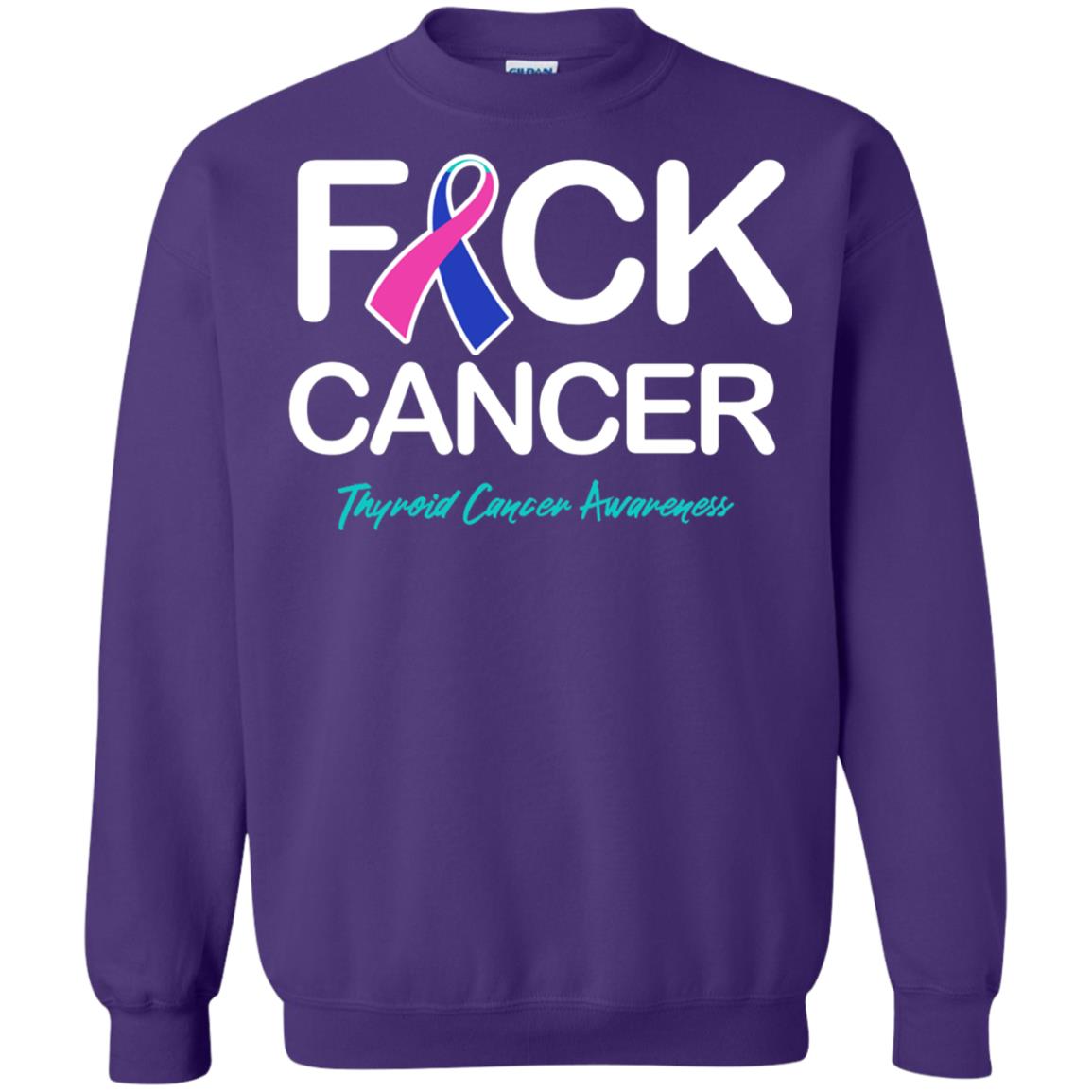 Fck Cancer Thyroid Cancer Awareness T-shirt Purple