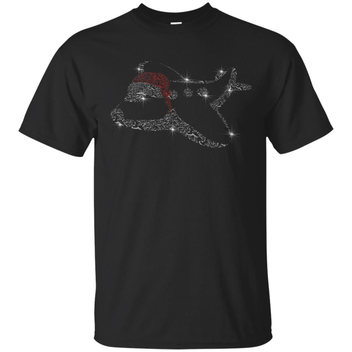 Airplane With Santa Hat Merry Christmas Gift Shirt For Mens Womens Kids Black